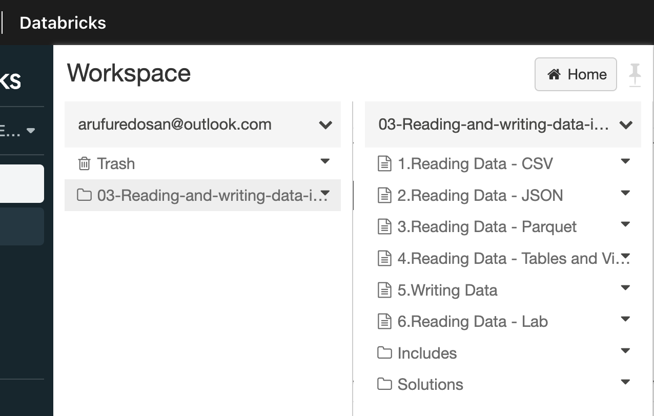 Image of importing notebooks