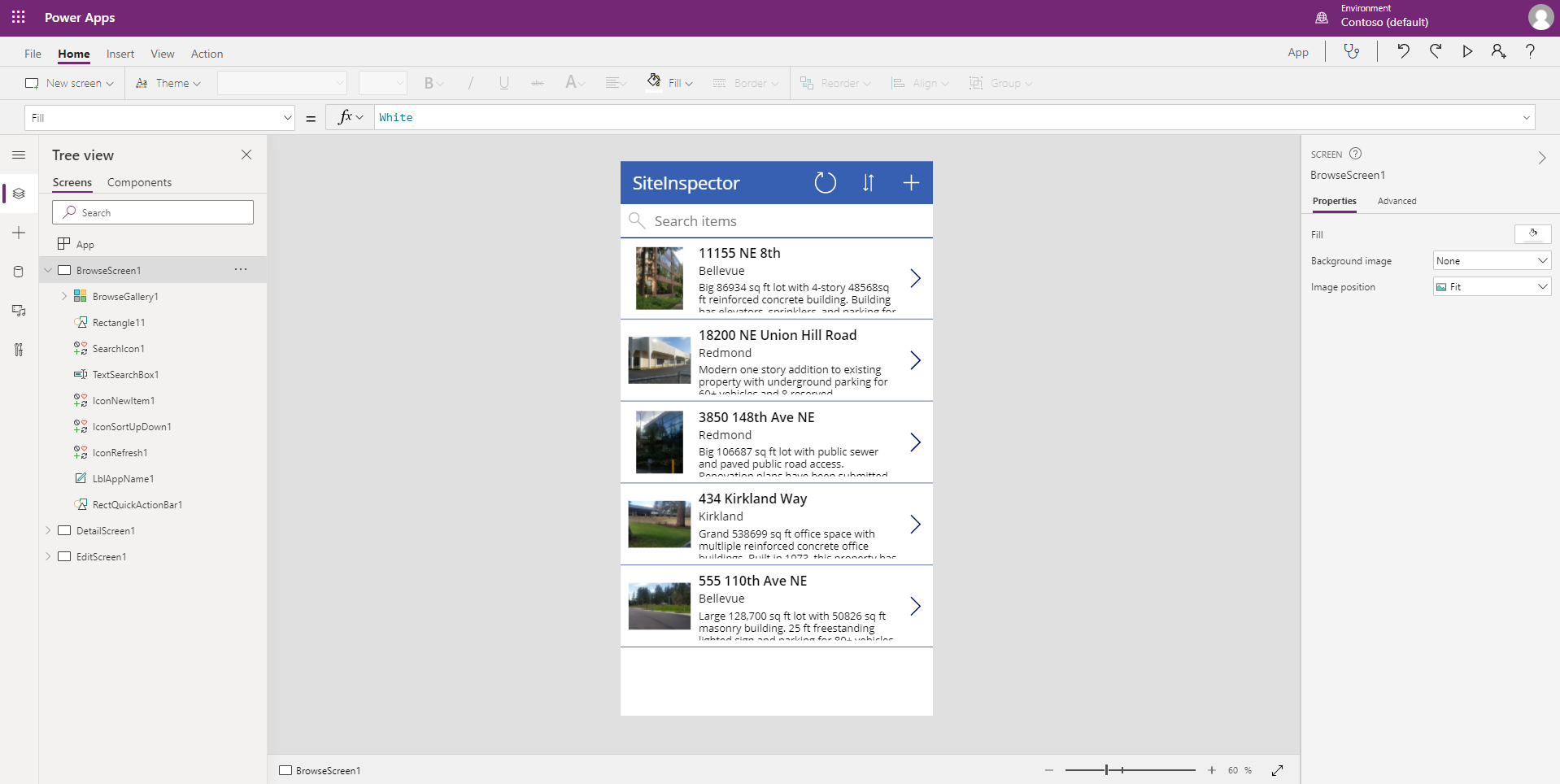 Screenshot of final project